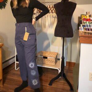 Haband Travelers  Handmade Custom Celestial Stamped Pants